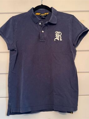 Ralph Lauren Navy Polo with White 'R' Crest - Men's
